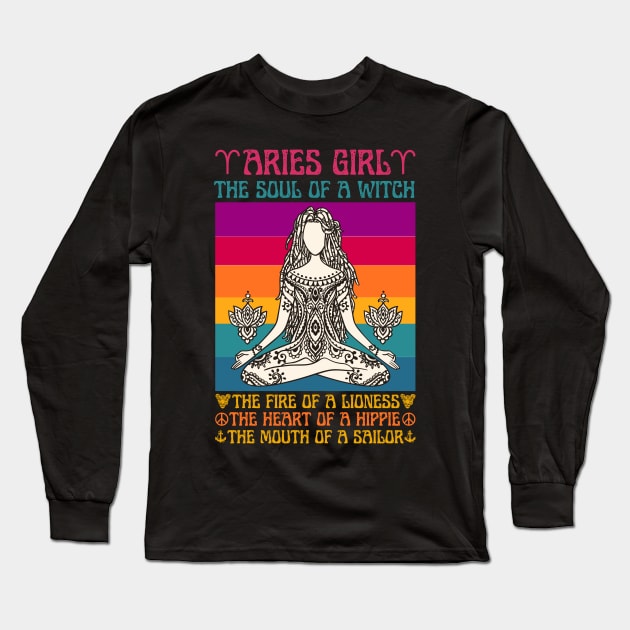 Aries Girl Facts Aries Girl Astrology Sign Long Sleeve T-Shirt by JustBeSatisfied